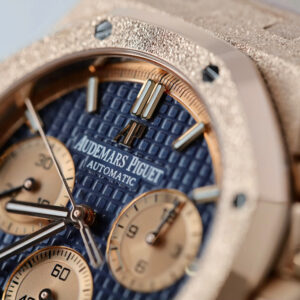 Đồng hồ Audemars Piguet Fake 11 Royal Oak Chronograph Frosted Gold 26240 mặt xanh blue xưởng APS 41mm (2)