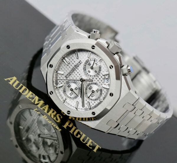 Đồng hồ Audemars Piguet Rep 11 Royal Oak Chronograph 26240 mặt trắng dây kim loại nhà máy APS 41mm (2)