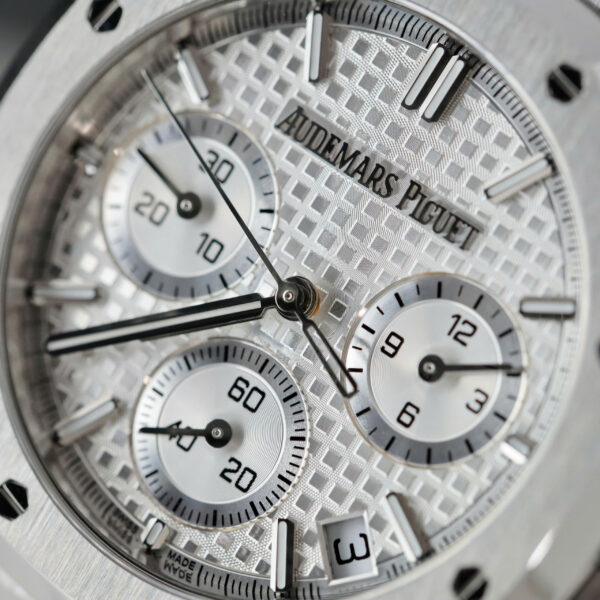 Đồng hồ Audemars Piguet Rep 11 Royal Oak Chronograph 26240 mặt trắng dây kim loại nhà máy APS 41mm (2)