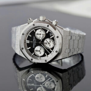 Đồng hồ Audemars Piguet Rep 11 Royal Oak Chronograph Frosted Gold 26240 mặt đen dây kim loại xưởng APS 41mm (2)