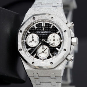 Đồng hồ Audemars Piguet Rep 11 Royal Oak Chronograph Frosted Gold 26240 mặt đen dây kim loại xưởng APS 41mm (2)