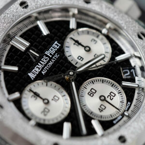 Đồng hồ Audemars Piguet Rep 11 Royal Oak Chronograph Frosted Gold 26240 mặt đen dây kim loại xưởng APS 41mm (2)