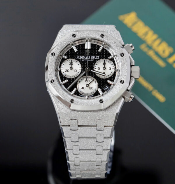 Đồng hồ Audemars Piguet Rep 11 Royal Oak Chronograph Frosted Gold 26240 mặt đen dây kim loại xưởng APS 41mm (2)
