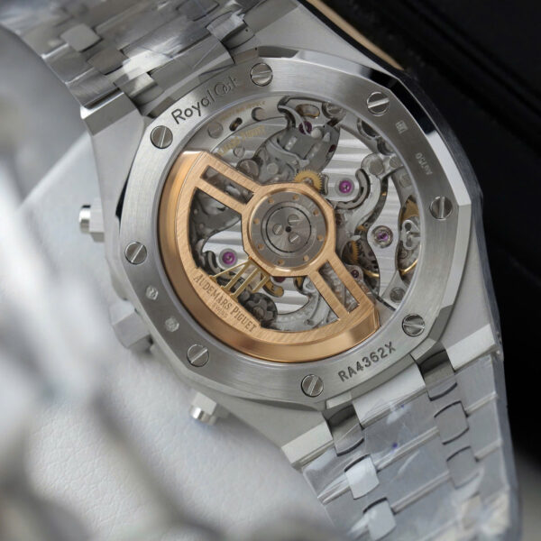 Đồng hồ Audemars Piguet Replica 11 Royal Oak Chronograph Frosted Gold 26240 mặt xám dây kim loại nhà máy APS 41mm (2)