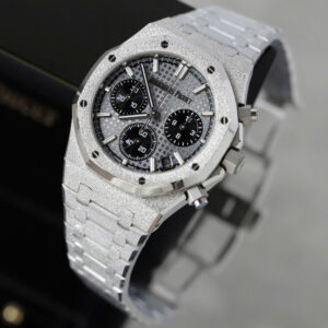 Đồng hồ Audemars Piguet Replica 11 Royal Oak Chronograph Frosted Gold 26240 mặt xám dây kim loại nhà máy APS 41mm (2)