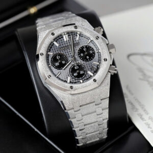Đồng hồ Audemars Piguet Replica 11 Royal Oak Chronograph Frosted Gold 26240 mặt xám dây kim loại nhà máy APS 41mm (2)