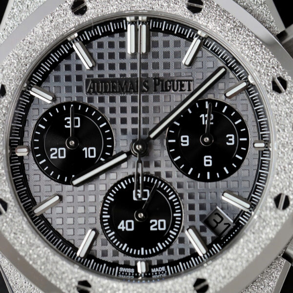 Đồng hồ Audemars Piguet Replica 11 Royal Oak Chronograph Frosted Gold 26240 mặt xám dây kim loại nhà máy APS 41mm (2)