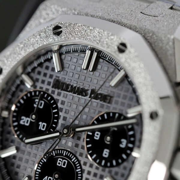 Đồng hồ Audemars Piguet Replica 11 Royal Oak Chronograph Frosted Gold 26240 mặt xám dây kim loại nhà máy APS 41mm (2)