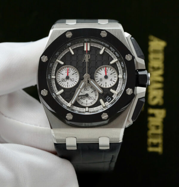 Đồng hồ Audemars Piguet Replica 11 Royal Oak Offshore Steel 26420RO màu đen dây da 43mm (2)