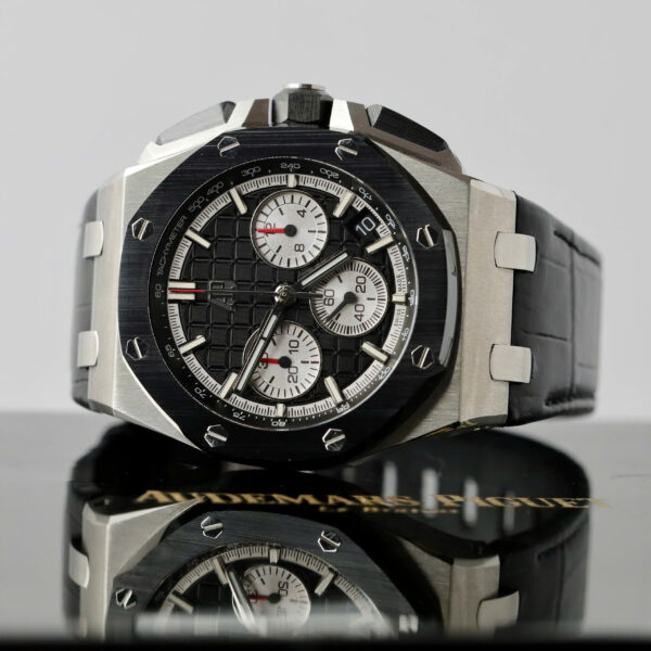 Đồng hồ Audemars Piguet Replica 11 Royal Oak Offshore Steel 26420RO màu đen dây da 43mm (2)