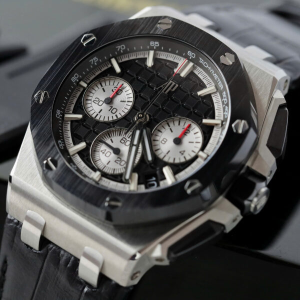 Đồng hồ Audemars Piguet Replica 11 Royal Oak Offshore Steel 26420RO màu đen dây da 43mm (2)