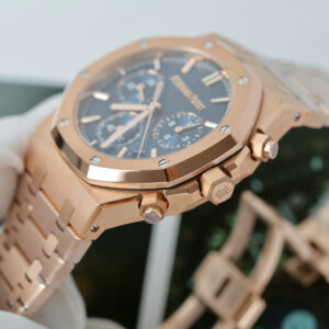 Đồng hồ Audemars Piguet Royal Oak Chronograph 26240 mặt xanh blue mạ vàng hồng Rep cao cấp xưởng APS 41mm (2)