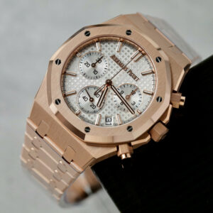 Đồng hồ Audemars Piguet mặt trắng Rep 11 Royal Oak Chronograph 26240 mạ vàng hồng xưởng APS 41mm (2)
