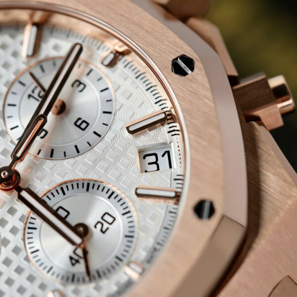 Đồng hồ Audemars Piguet mặt trắng Rep 11 Royal Oak Chronograph 26240 mạ vàng hồng xưởng APS 41mm (2)