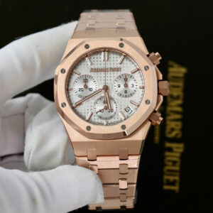 Đồng hồ Audemars Piguet mặt trắng Rep 11 Royal Oak Chronograph 26240 mạ vàng hồng xưởng APS 41mm (2)