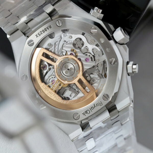 Đồng hồ Audemars Piguet mặt xanh dương Replica 11 Royal Oak Chronograph Frosted Gold 26240 xưởng APS 41mm (1)