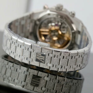 Đồng hồ Audemars Piguet mặt xanh dương Replica 11 Royal Oak Chronograph Frosted Gold 26240 xưởng APS 41mm (1)
