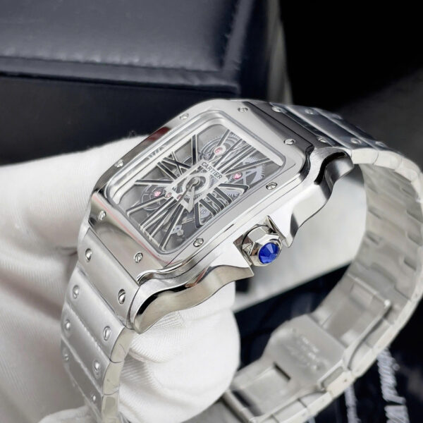 Đồng hồ Cartier Santos nam dây kim loại máy Pin nhật giả cơ giá rẻ 40mm