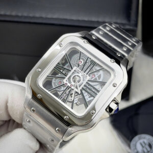 Đồng hồ Cartier Santos nam dây kim loại máy Pin nhật giả cơ giá rẻ 40mm