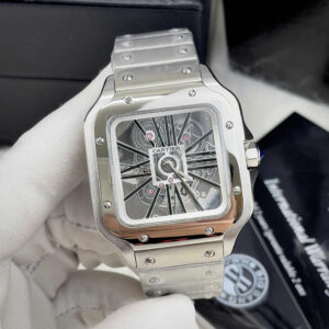 Đồng hồ Cartier Santos nam dây kim loại máy Pin nhật giả cơ giá rẻ 40mm