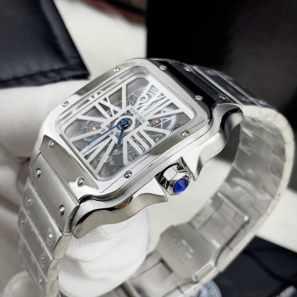 Đồng hồ Cartier Santos nam máy Pin nhật giả cơ giá rẻ fake cao cấp 40mm