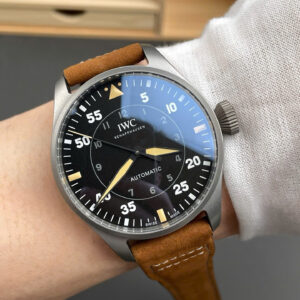 Đồng hồ IWC nam dây da màu nâu Big Pilot's Spitfire IW329701 Replica cao cấp nhất 43mm (9)