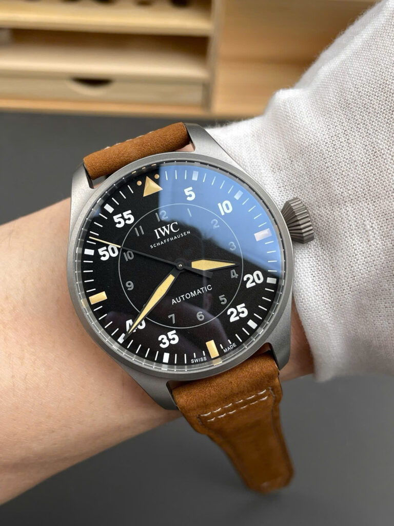 Đồng hồ IWC nam dây da màu nâu Big Pilot's Spitfire IW329701 Replica cao cấp nhất 43mm (9)