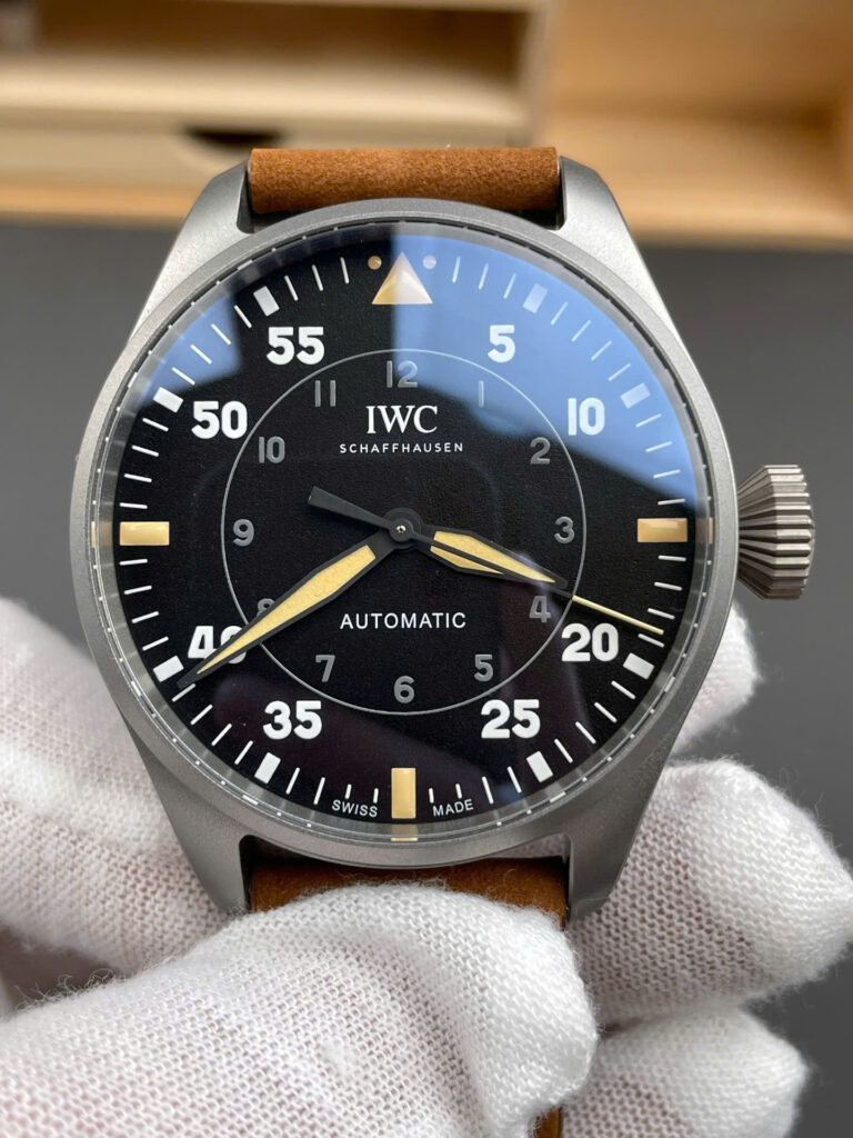 Đồng hồ IWC nam dây da màu nâu Big Pilot's Spitfire IW329701 Replica cao cấp nhất 43mm (9)