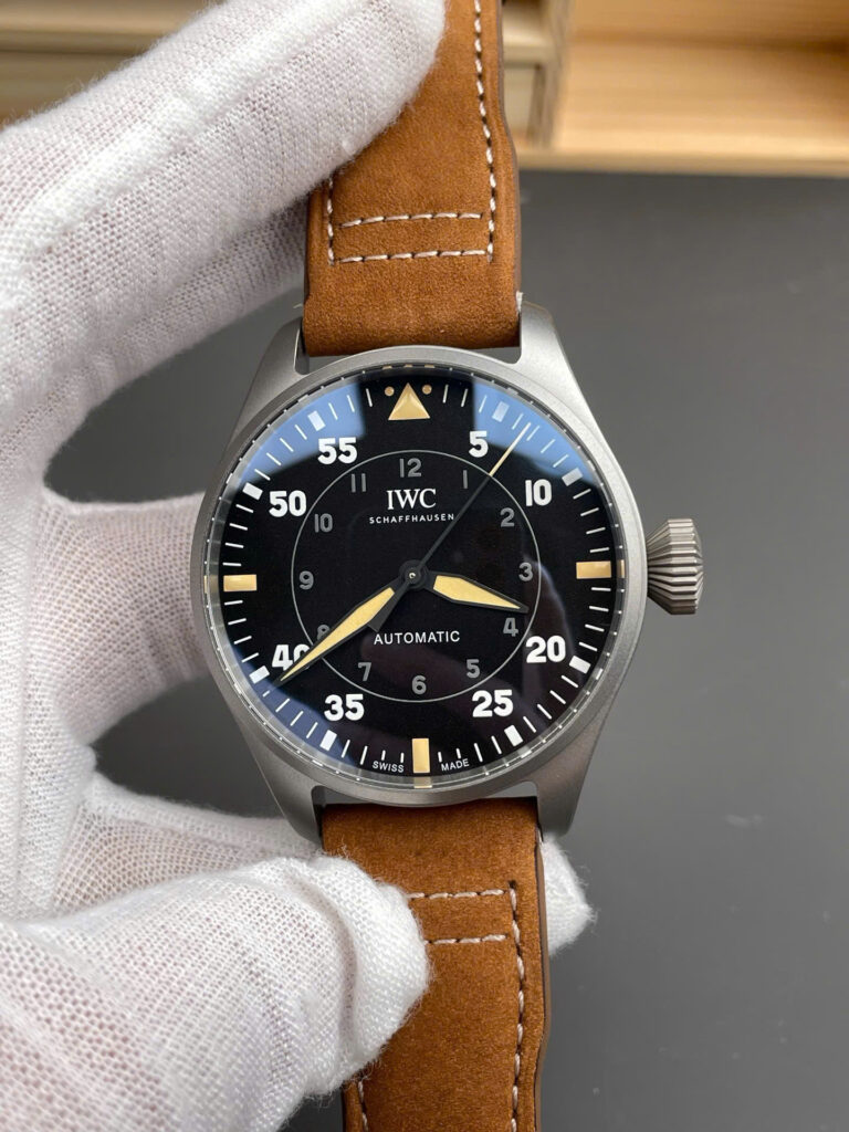 Đồng hồ IWC nam dây da màu nâu Big Pilot's Spitfire IW329701 Replica cao cấp nhất 43mm (9)
