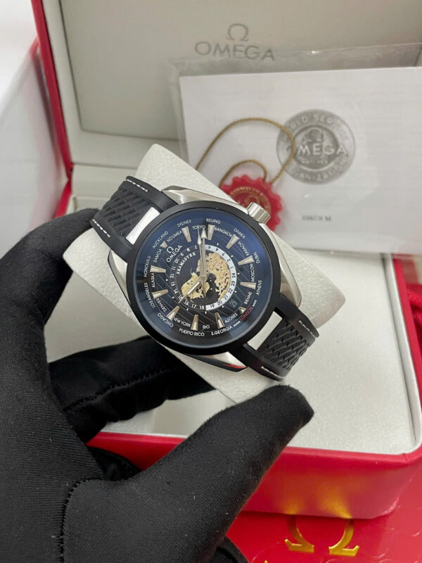 Đồng hồ Omega Seamaster Aqua Terra dây cao su đen máy cơ nhật giá rẻ 40mm