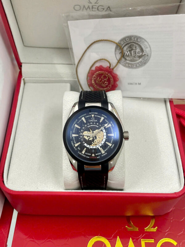 Đồng hồ Omega Seamaster Aqua Terra dây cao su đen máy cơ nhật giá rẻ 40mm