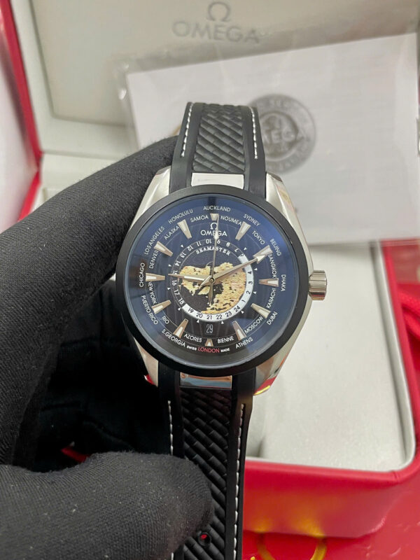 Đồng hồ Omega Seamaster Aqua Terra dây cao su đen máy cơ nhật giá rẻ 40mm