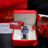 Đồng hồ Omega Speedmaster nam dây da mặt xanh blue fake cao cấp 43mm