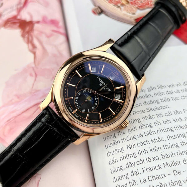 Đồng hồ Patek Philippe 5205R nam rose gold máy cơ nhật Fake cao cấp 40mm