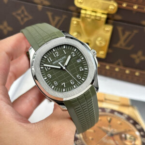 Đồng hồ Patek Philippe Aquanaut 5168 màu xanh quân đội tinh chỉnh full chi tiết chuẩn auth 42 (2)