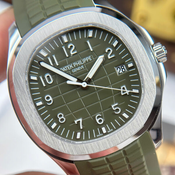 Đồng hồ Patek Philippe Aquanaut 5168 màu xanh quân đội tinh chỉnh full chi tiết chuẩn auth 42 (2)