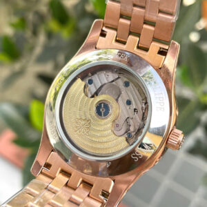 Đồng hồ Patek philipe 5205R rose gold mặt chocolate máy cơ nhật rẻ fake cao cấp 40mm
