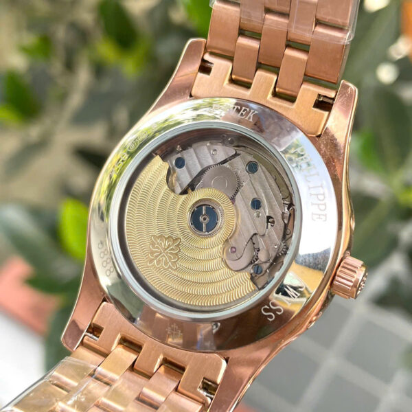 Đồng hồ Patek philipe 5205R rose gold mặt chocolate máy cơ nhật rẻ fake cao cấp 40mm