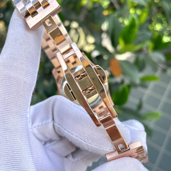 Đồng hồ Patek philipe 5205R rose gold mặt chocolate máy cơ nhật rẻ fake cao cấp 40mm