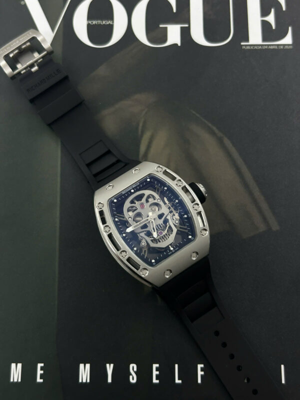 Đồng hồ Richard Mille RM052 Skull Replica 11 bộ chuyển động tourbillon dây cao su 43mm (1)
