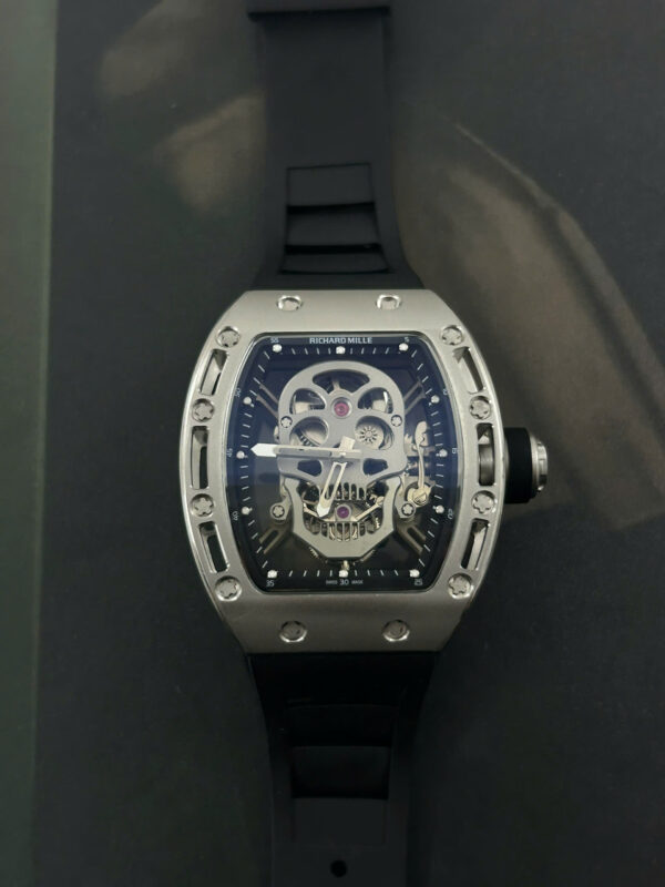 Đồng hồ Richard Mille RM052 Skull Replica 11 bộ chuyển động tourbillon dây cao su 43mm (1)