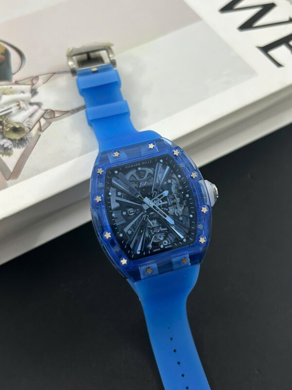 Đồng hồ Richard Mille RM12-01 Tourbillon Rep 11 vỏ sapphire xanh blue dây cao su 44mm (2)
