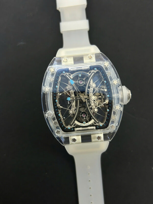 Đồng hồ Richard Mille RM53-02 Rep 11 bộ máy tourbillon vỏ sapphire trắng 43mm (2)