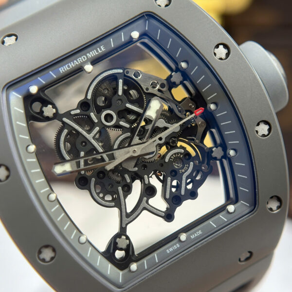 Đồng hồ Richard Mille Replica 11 RM055 Bubba Watson vỏ gốm màu xám xưởng ZF 42.7×49 (2)