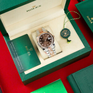 Đồng hồ Rolex DateJust mặt chocolate Rep 11 bọc vàng thật 18K xưởng GM 41mm (2)