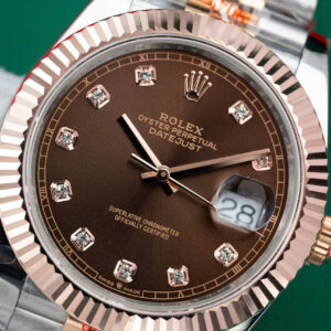 Đồng hồ Rolex DateJust mặt chocolate Rep 11 bọc vàng thật 18K xưởng GM 41mm (2)