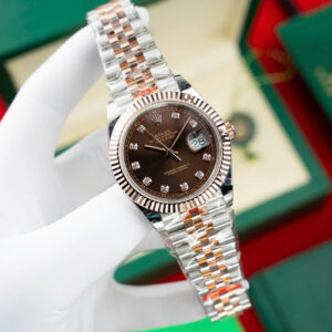 Đồng hồ Rolex DateJust mặt chocolate Rep 11 bọc vàng thật 18K xưởng GM 41mm (2)