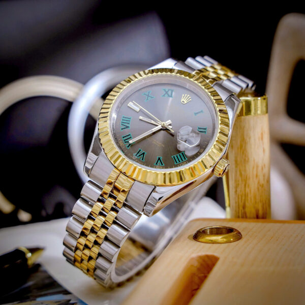 Đồng hồ Rolex Datejust Wimbledon nam demi vàng gold fake cao cấp 41mm