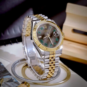 Đồng hồ Rolex Datejust Wimbledon nam demi vàng gold fake cao cấp 41mm