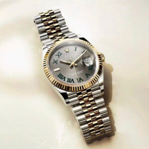 Đồng hồ Rolex Datejust Wimbledon nam demi vàng gold fake cao cấp 41mm